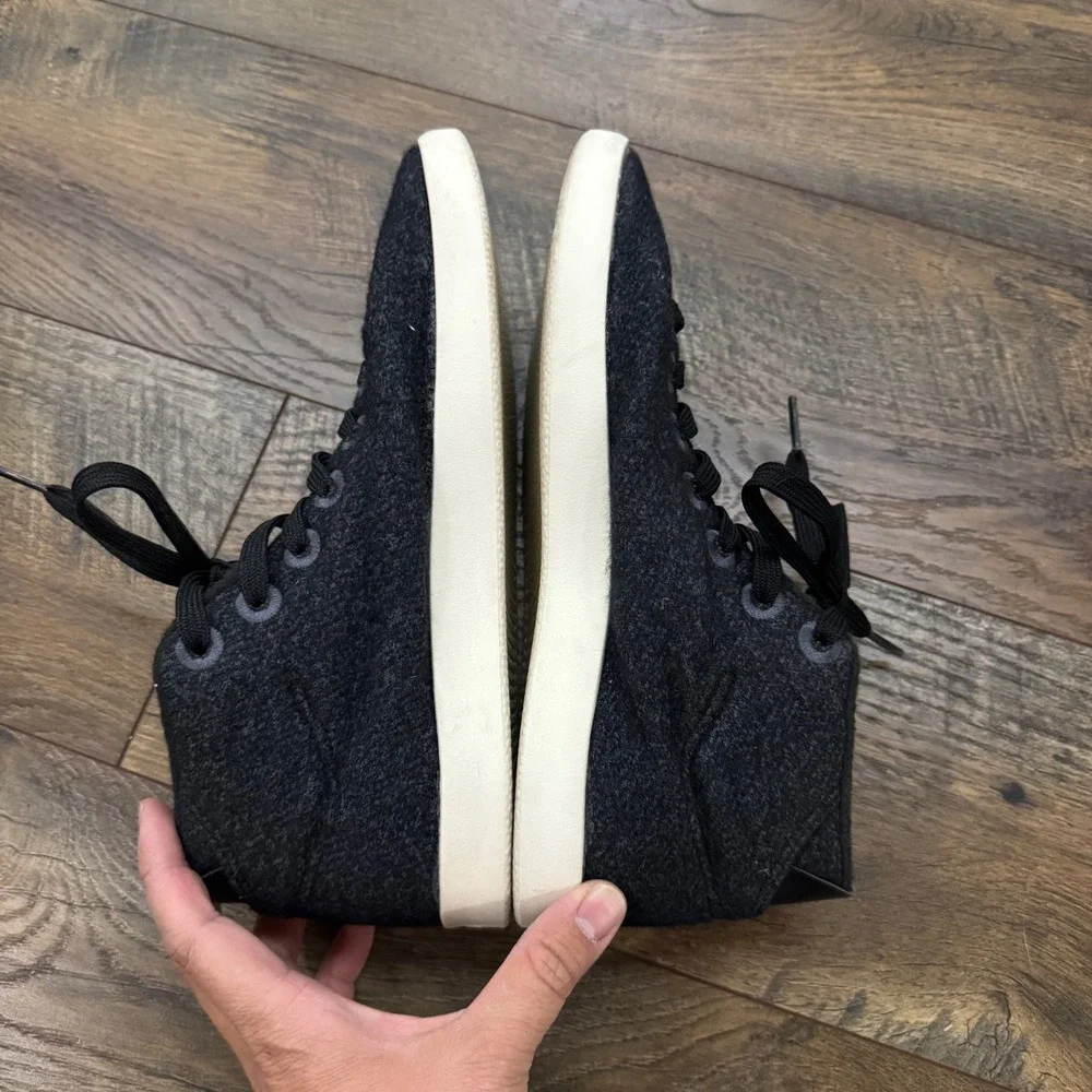 Allbirds Wool Piper Gray Black Charcoal Merino Wool Mid Top Sneakers Womens 8‎